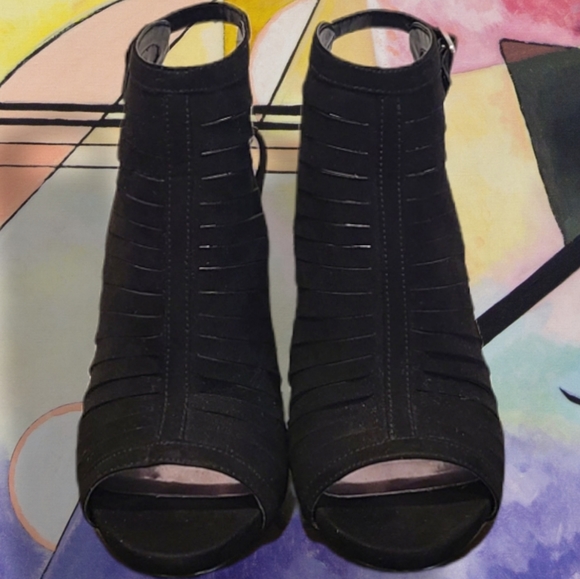 CARLOS by Carlos Santana Scout Cage Peep Toe Ankle Boot Size 7 - Picture 2 of 8